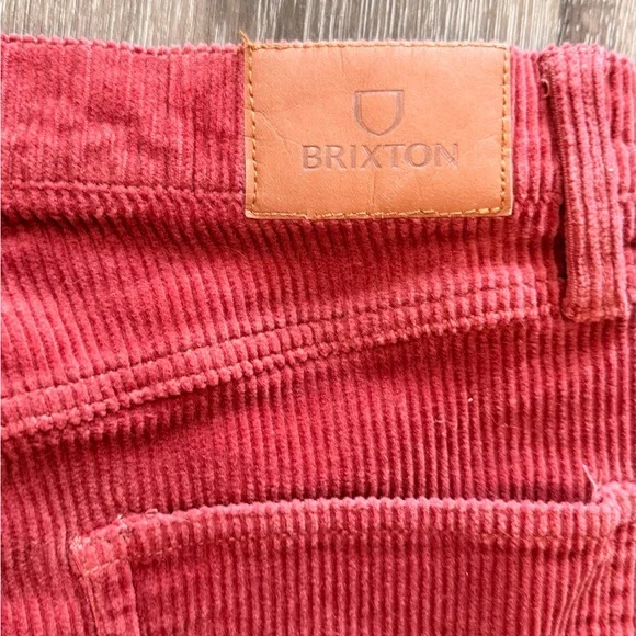 Brixton Two-Tone Red and Burgundy Wide-Leg Corduroy Jeans - Picture 9 of 9